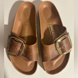 Birkenstock Madrid Big Buckle Oiled Leather Sandals